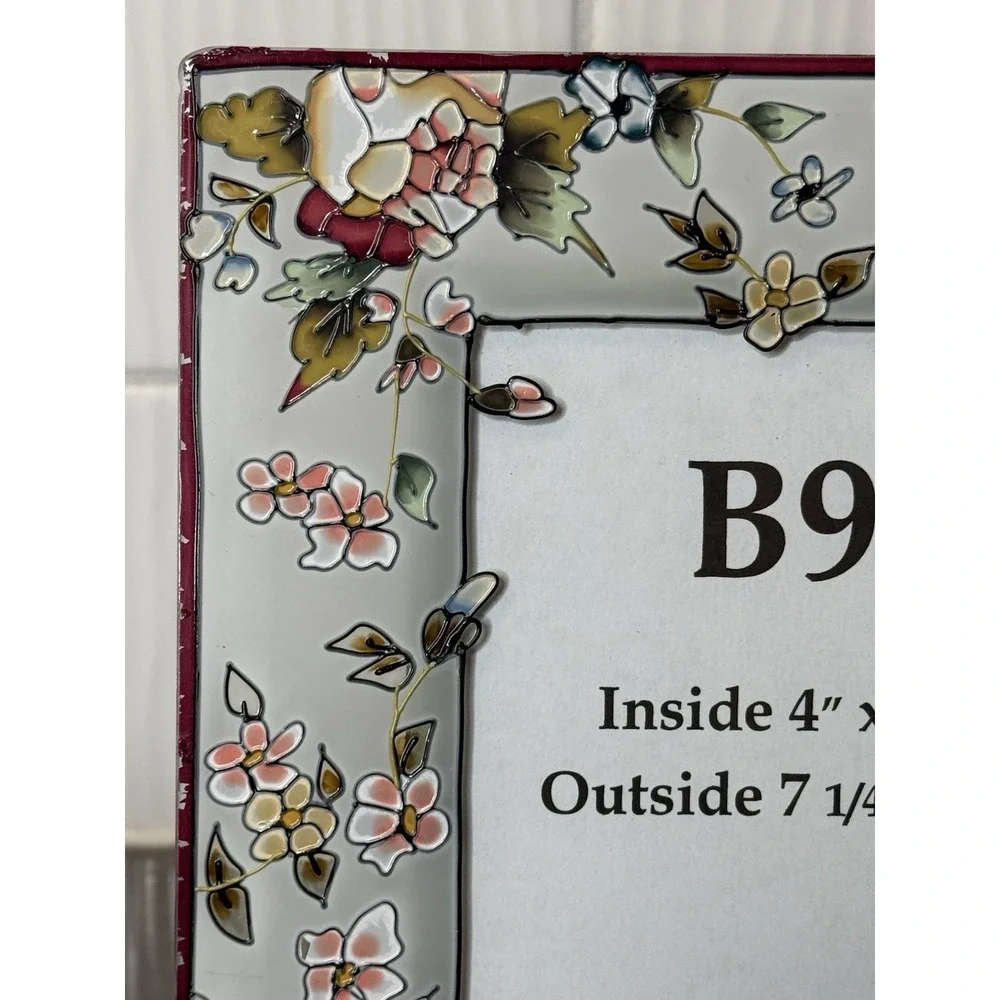 Lot of 3 Beautiful Glass & Wood Floral Design Picture Frame Pressed Flowers GUC